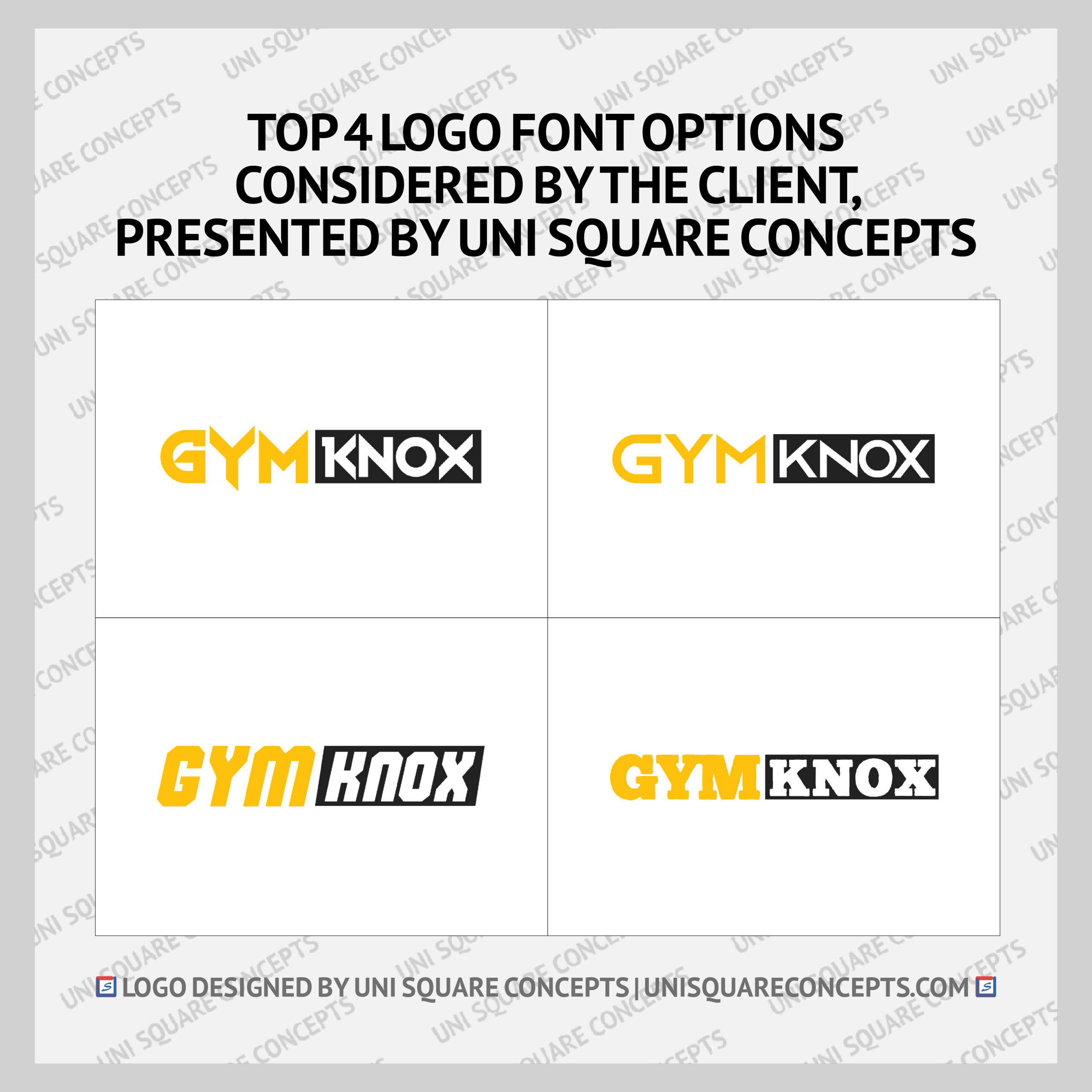 GYM KNOX: Logo Font Options