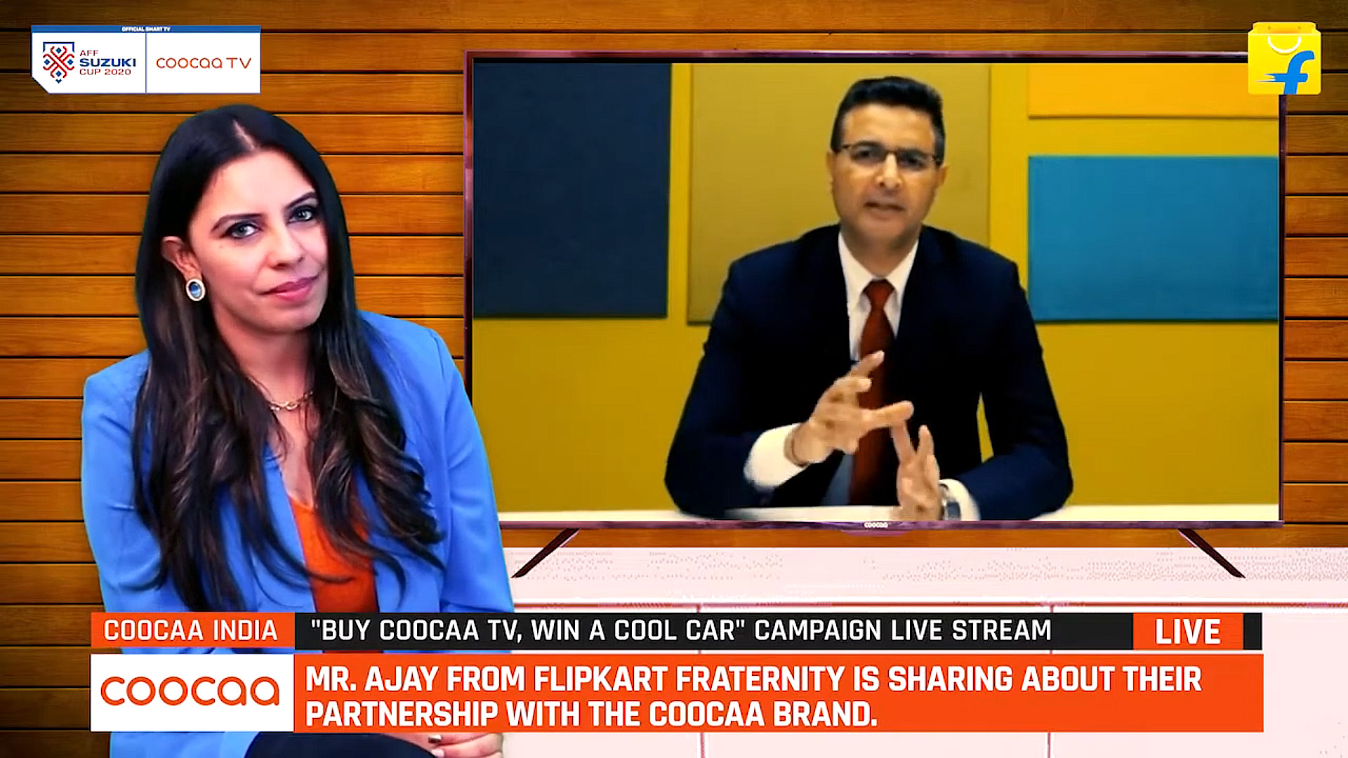 COOCAA: Live Telecast showing Mr. Ajay head of flipkart